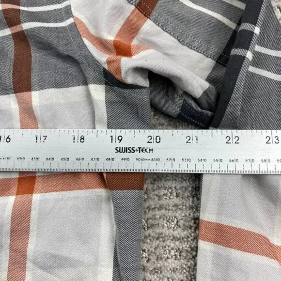 Patagonia Shirt Women Adult Medium M Gray Plaid 1/2 Half Button Up Long Sleeve - Picture 12 of 15